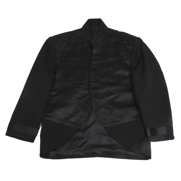 ヨウジヤマモト プールオムYohji Yamamoto POUR HOMME フロントステッチ切替カッタウェイジャケット 黒M