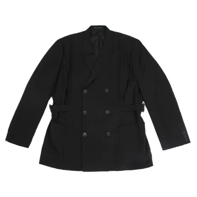 Yohji Yamamoto POUR HOMME Wool Gaba Belted Tuck Jacket