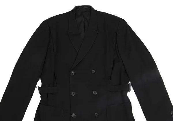 Yohji Yamamoto POUR HOMME Wool Gaba Belted Tuck Jacket K-161005_002