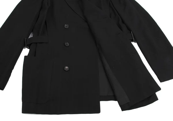 Yohji Yamamoto POUR HOMME Wool Gaba Belted Tuck Jacket K-161005_011