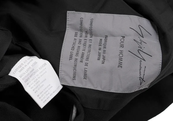Yohji Yamamoto POUR HOMME Wool Gaba Belted Tuck Jacket K-161005_019