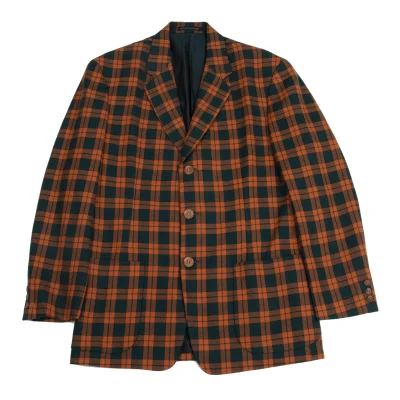 Yohji Yamamoto POUR HOMME Wood Button Check Jacket