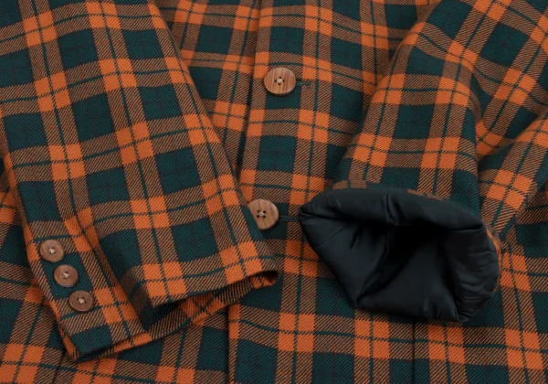 Yohji Yamamoto POUR HOMME Wood Button Check Jacket K-161006_005