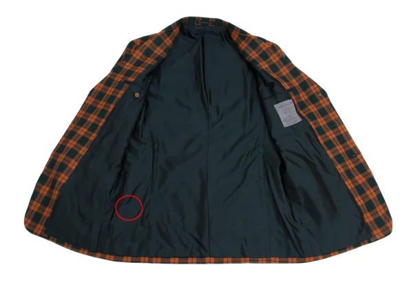 Yohji Yamamoto POUR HOMME Wood Button Check Jacket K-161006_010