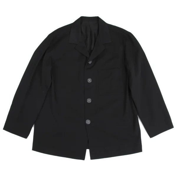 Yohji Yamamoto POUR HOMME Wool Gaba Chrysanthemum Button Design Jacket Black M K-161007_001