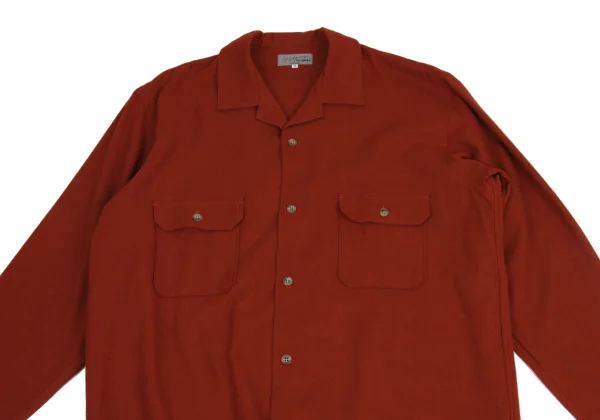 Yohji Yamamoto POUR HOMME Flannel Open-collar Shirt K-161016_002