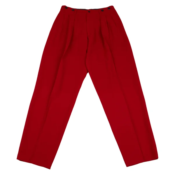 Yohji Yamamoto POUR HOMME Wool Tuck Pants Red M K-161019_001