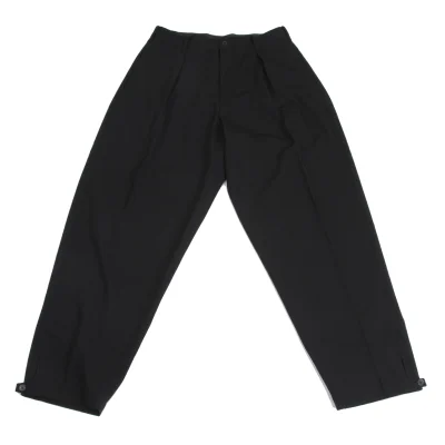Yohji Yamamoto POUR HOMME Wool Gaba Hem Button Tuck Tapered Pants