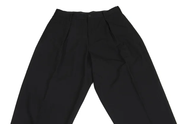 Yohji Yamamoto POUR HOMME Wool Gaba Hem Button Tuck Tapered Pants K-161020_002