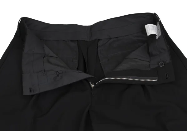 Yohji Yamamoto POUR HOMME Wool Gaba Hem Button Tuck Tapered Pants K-161020_006