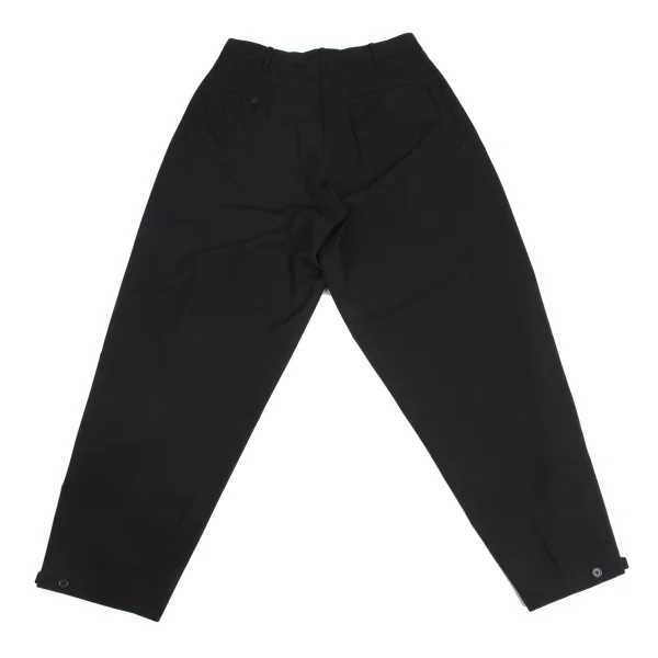 Yohji Yamamoto POUR HOMME Wool Gaba Hem Button Tuck Tapered Pants K-161020_010