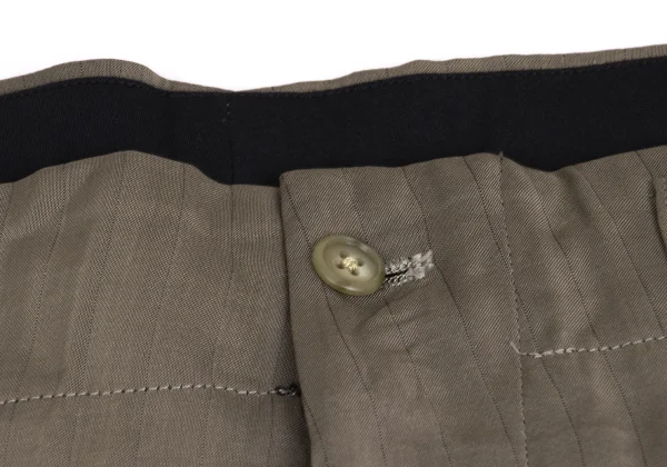 Yohji Yamamoto POUR HOMME Striped Shiny Pants K-161025_003