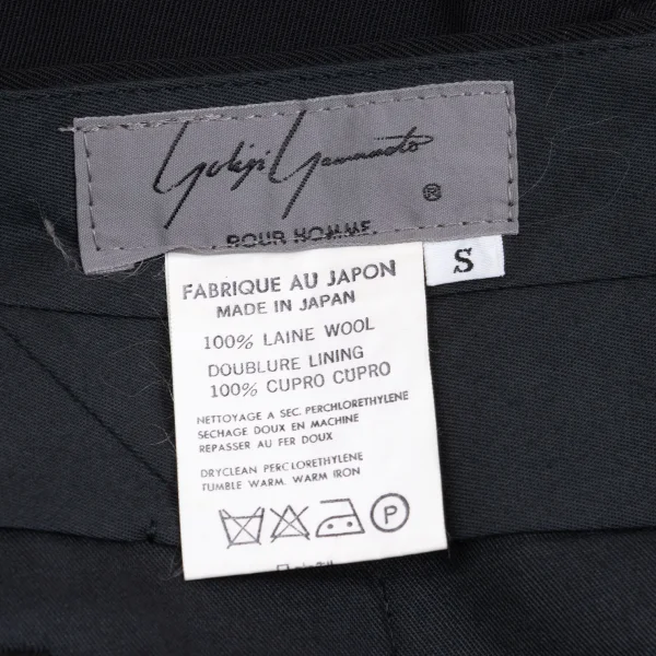 Yohji Yamamoto POUR HOMME Hem Button Wool Gabardine Pants K-161027_013