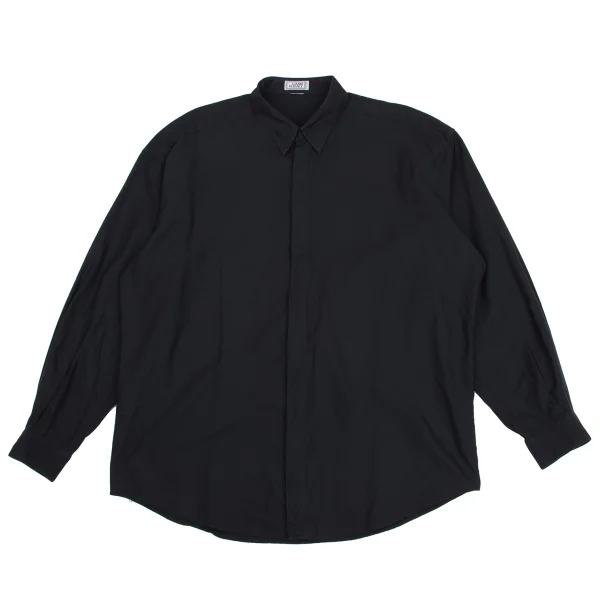 GIANNI VERSACE Design Weave Button Down Shirt Black 54 K-161031_001