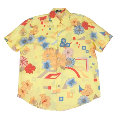 GIANNI VERSACE Floral Printed Short Sleeve Shirt