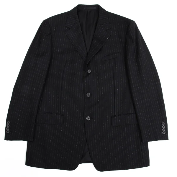 GIANNI VERSACE Stripe Wool Jacket Black 54 K-161037_001
