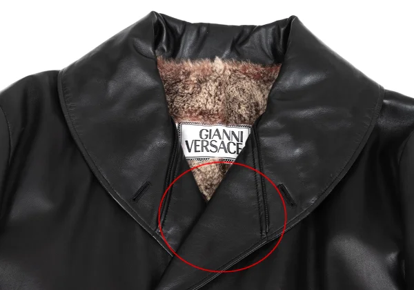 GIANNI VERSACE Fur Lining Leather Harf Coat K-161039_005