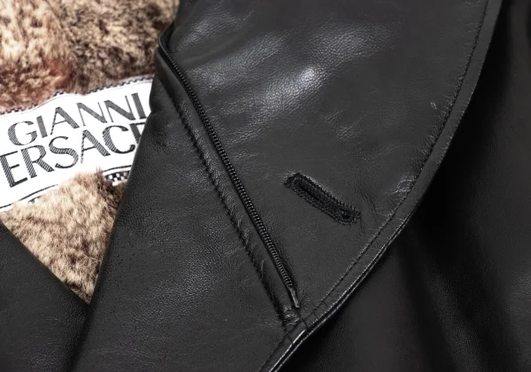 GIANNI VERSACE Fur Lining Leather Harf Coat K-161039_007