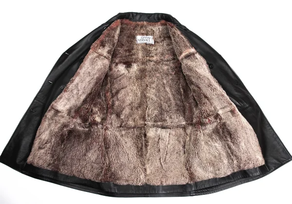 GIANNI VERSACE Fur Lining Leather Harf Coat K-161039_015
