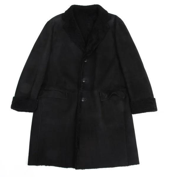 GIANNI VERSACE Boa Lining Mouton Coat Black L-XL K-161040_001