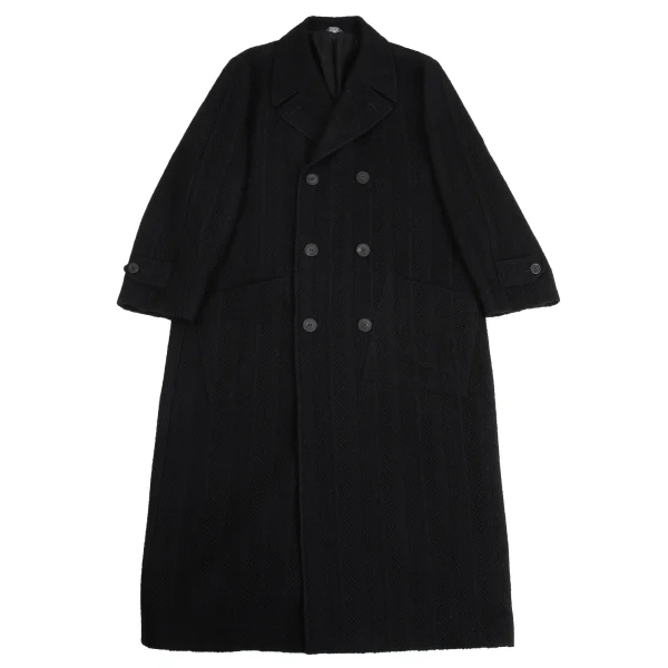 GIANNI VERSACE Herringbone Double Coat Black 52 K-161041_001