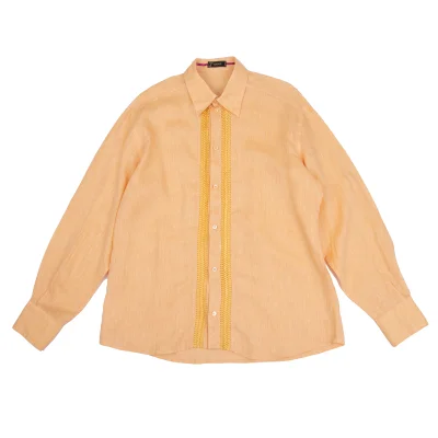 VERSACE Front Sheer Line Switching Shirt