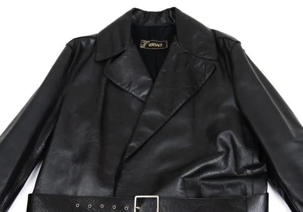 VERSACE Belted Leather Coat K-161050_002