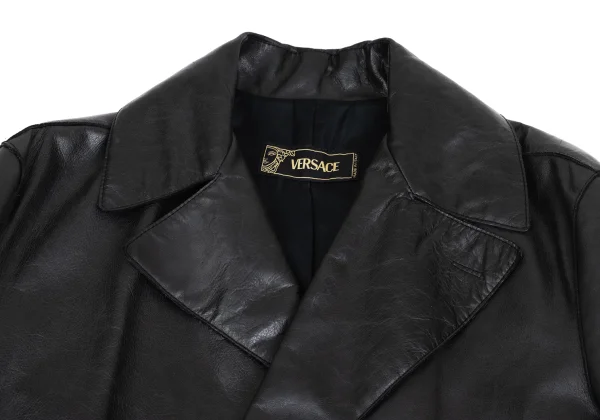 VERSACE Belted Leather Coat K-161050_003