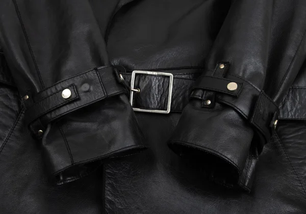 VERSACE Belted Leather Coat K-161050_006