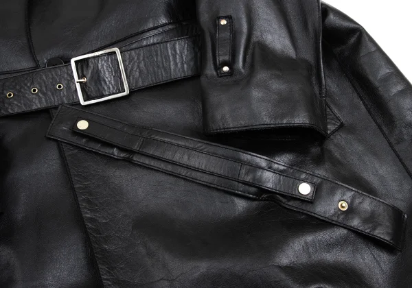 VERSACE Belted Leather Coat K-161050_007