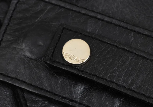 VERSACE Belted Leather Coat K-161050_008