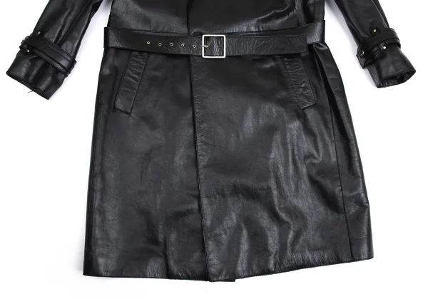 VERSACE Belted Leather Coat K-161050_010