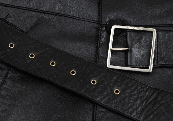 VERSACE Belted Leather Coat K-161050_011