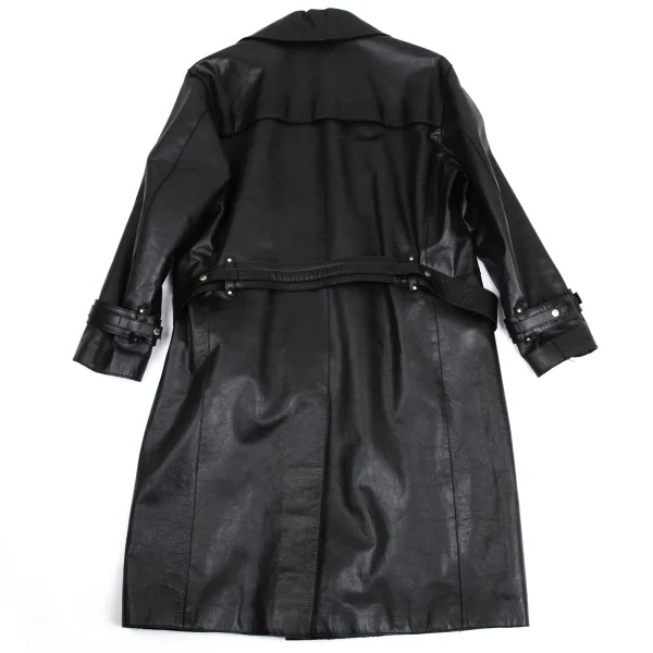 VERSACE Belted Leather Coat K-161050_017
