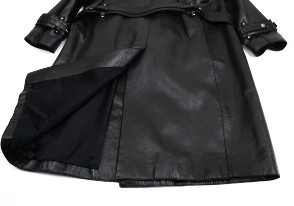 VERSACE Belted Leather Coat K-161050_018