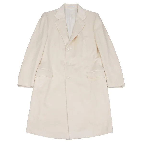 VERSACE Chesterfield Cashmere Coat Ivory 56 K-161051_001