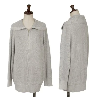 L'EQUIPE YOSHIE INABA Glitter Rayon Half Zip Knit Sweater