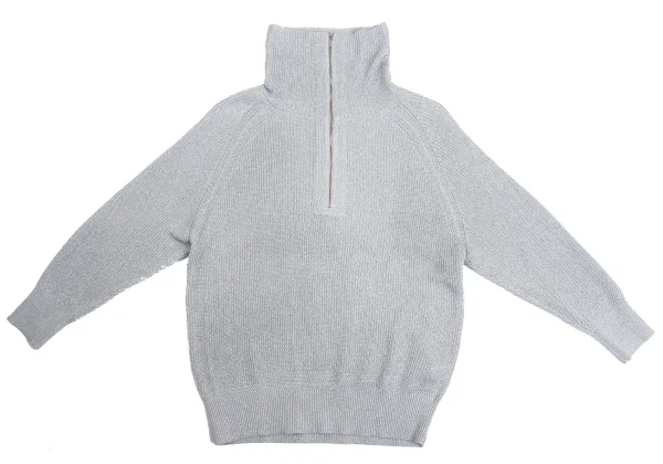 L'EQUIPE YOSHIE INABA Glitter Rayon Half Zip Knit Sweater K-161057_002