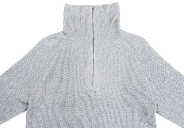 L'EQUIPE YOSHIE INABA Glitter Rayon Half Zip Knit Sweater K-161057_003