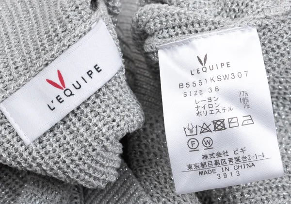 L'EQUIPE YOSHIE INABA Glitter Rayon Half Zip Knit Sweater K-161057_012