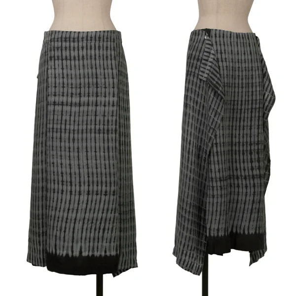 ISSEY MIYAKE HaaT Dyed Cupra Pleated Skirt Grey,Black 2 K-161061_001