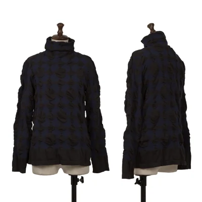 ISSEY MIYAKE HaaT Design Jacquard Cotton Poly High-neck Top