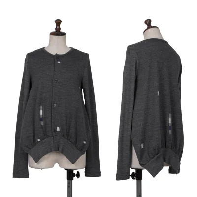 Yohji Yamamoto FEMME Block Design Wool Knit Cardigan