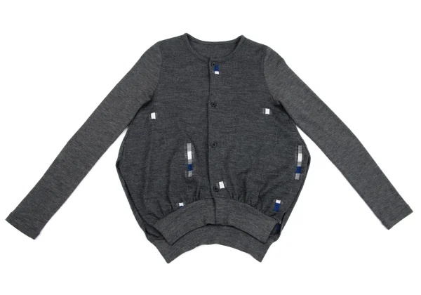 Yohji Yamamoto FEMME Block Design Wool Knit Cardigan K-161068_002
