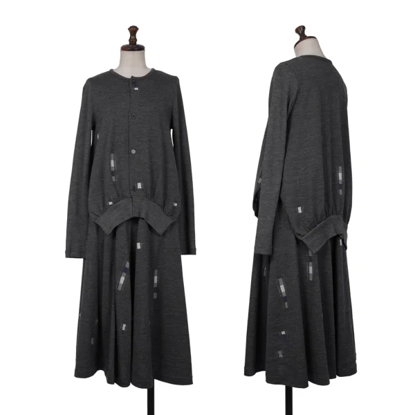 Yohji Yamamoto FEMME Block Design Wool Knit Cardigan K-161068_016