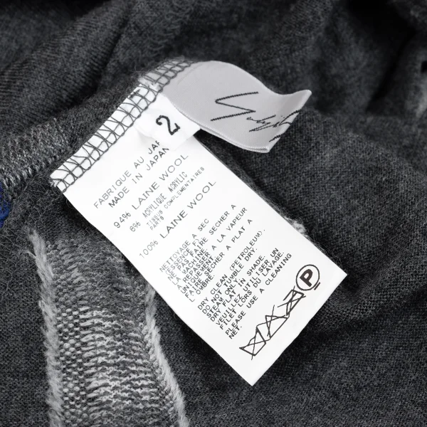 Yohji Yamamoto FEMME Block Design Wool Knit Cardigan K-161068_017