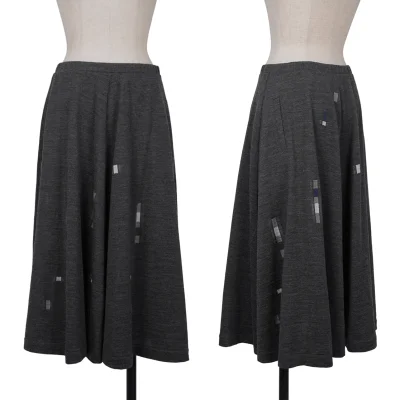 Yohji Yamamoto FEMME Block Design Wool Knit Skirt