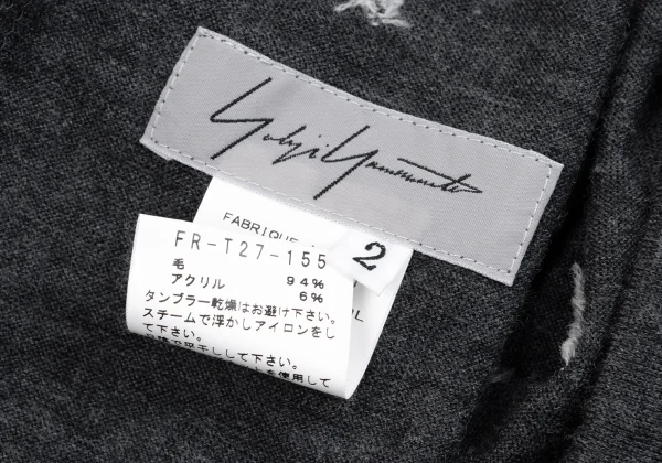 Yohji Yamamoto FEMME Block Design Wool Knit Skirt K-161069_013