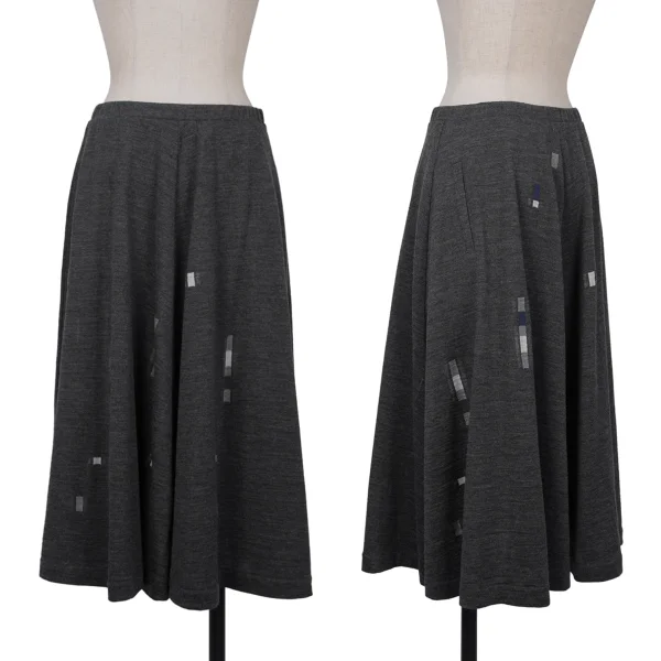 Yohji Yamamoto FEMME Block Design Wool Knit Cardigan & Skirt K-161070_014