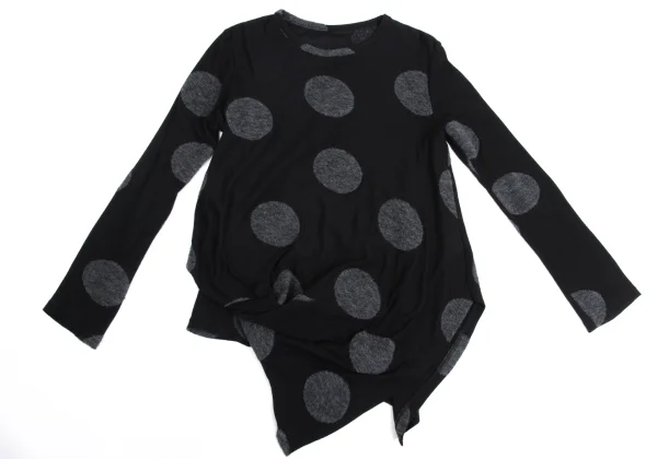 Yohji Yamamoto NOIR Dot Embroidery Cotton Wool Drape Top K-161071_002